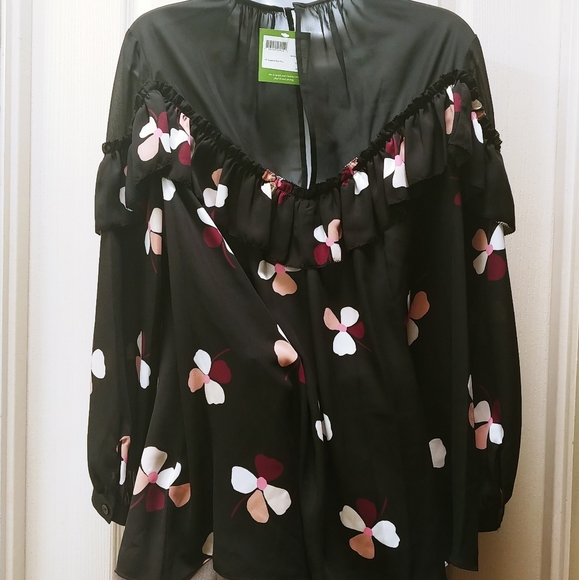 NWT KATE SPADE DUST BUDS RUFFLE BLOUSE - Picture 6 of 9